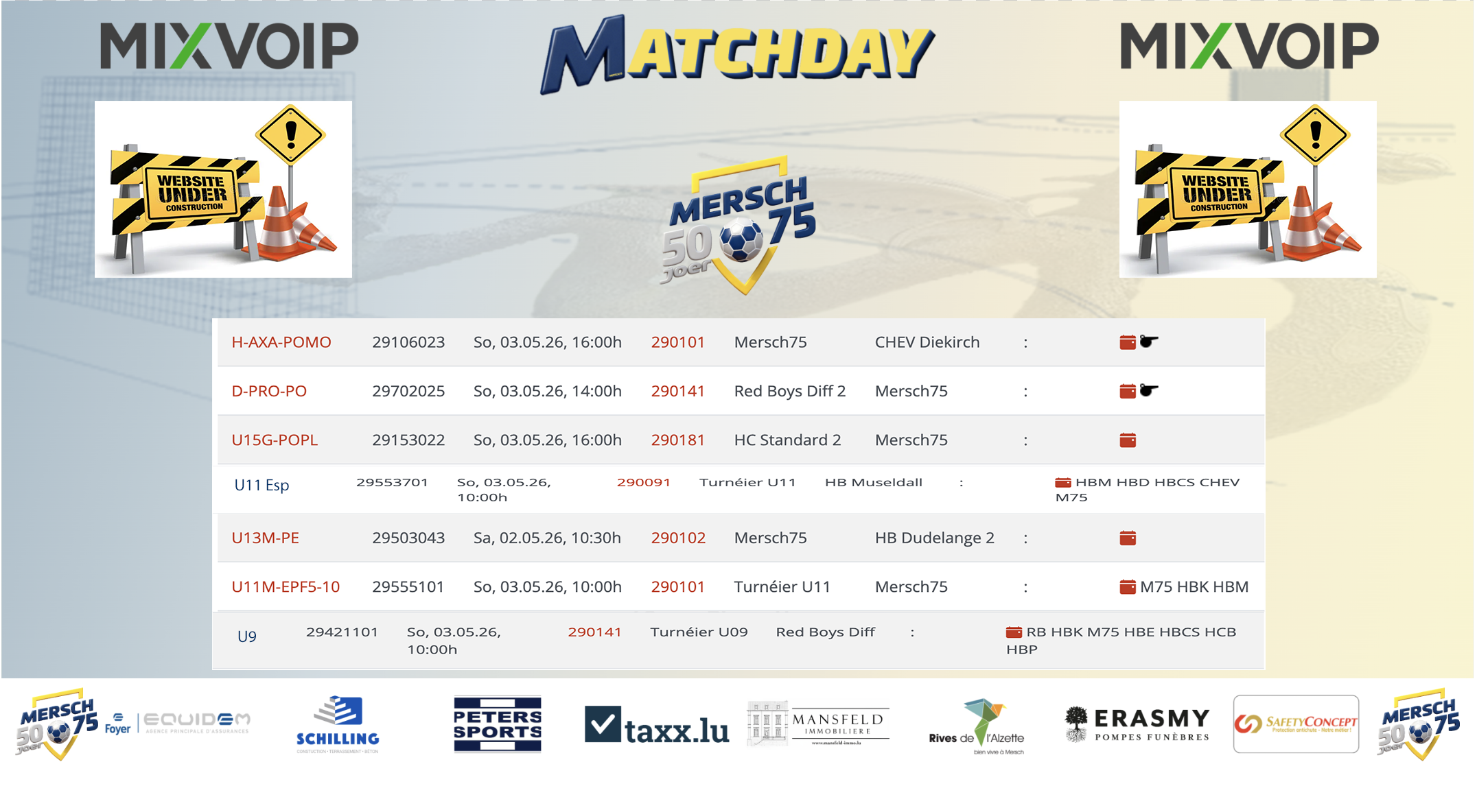 Mersch75 Matchday Poster
